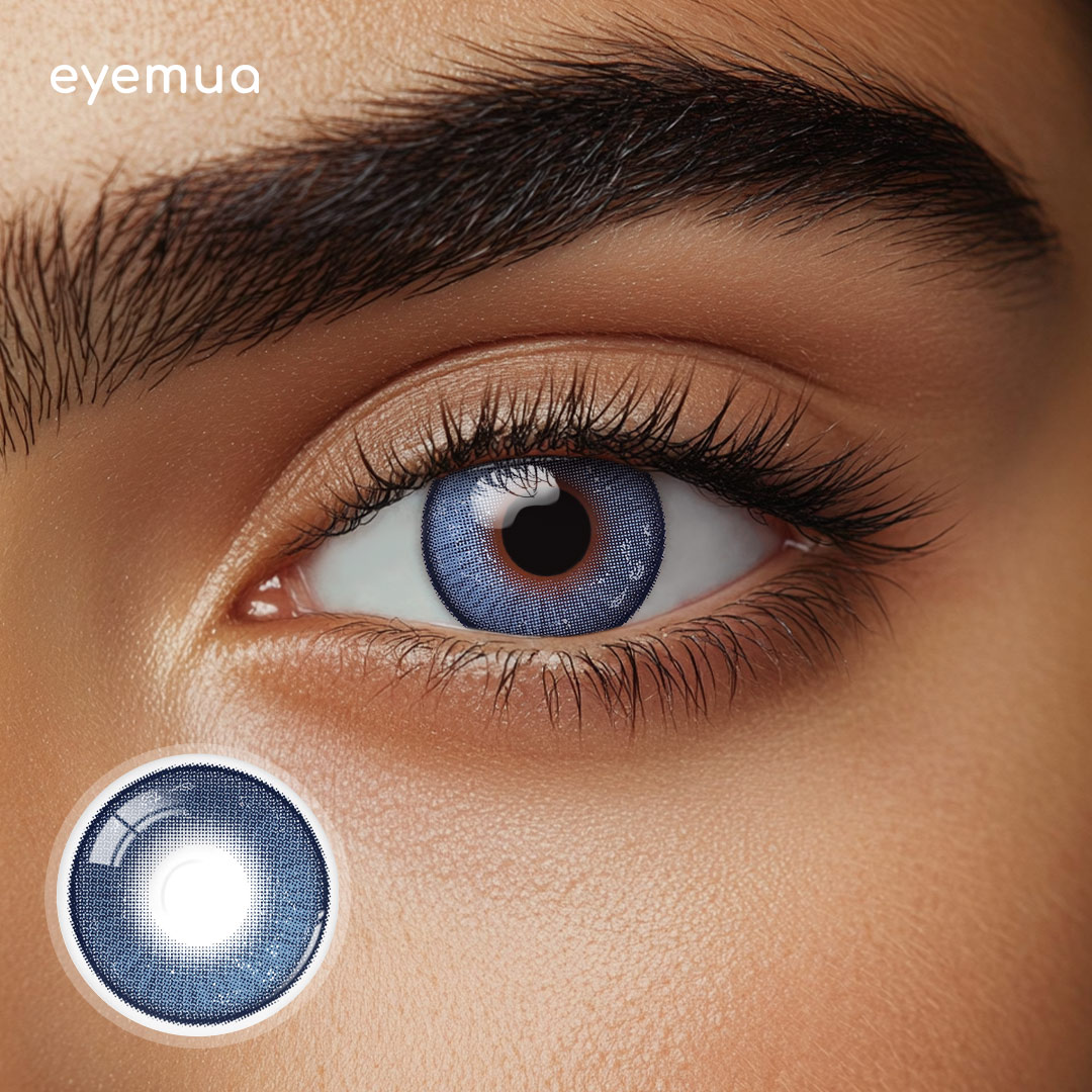 Eyemua Lumen Blue Men Colored Contact Lenses